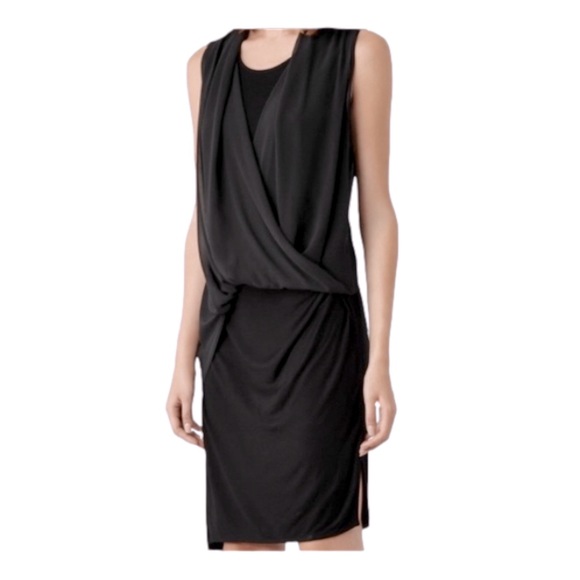 ALL Saints Sheath Black Dress Sleeveless Sz 4 - Picture 1 of 8